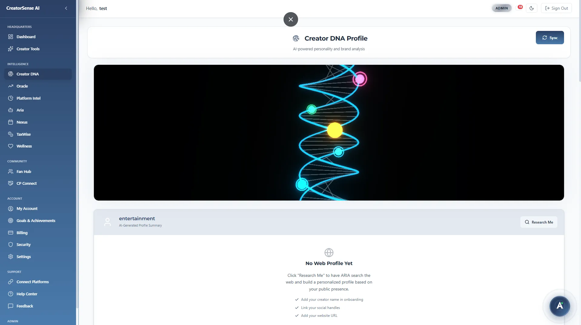 Creator DNA Interface