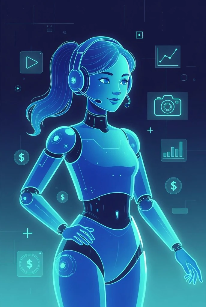 ARIA standing ready with hand on hip and professional headset