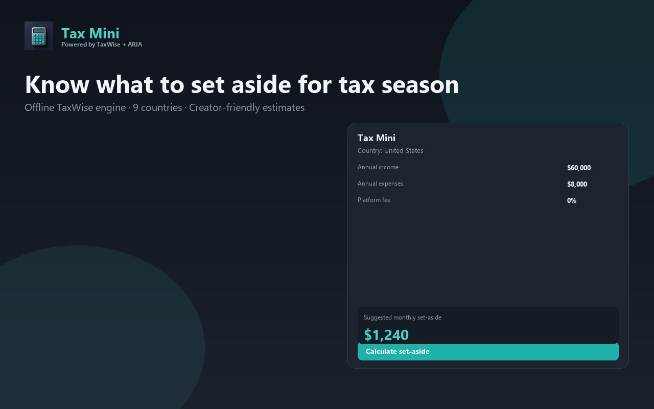 Tax estimate and set-aside results