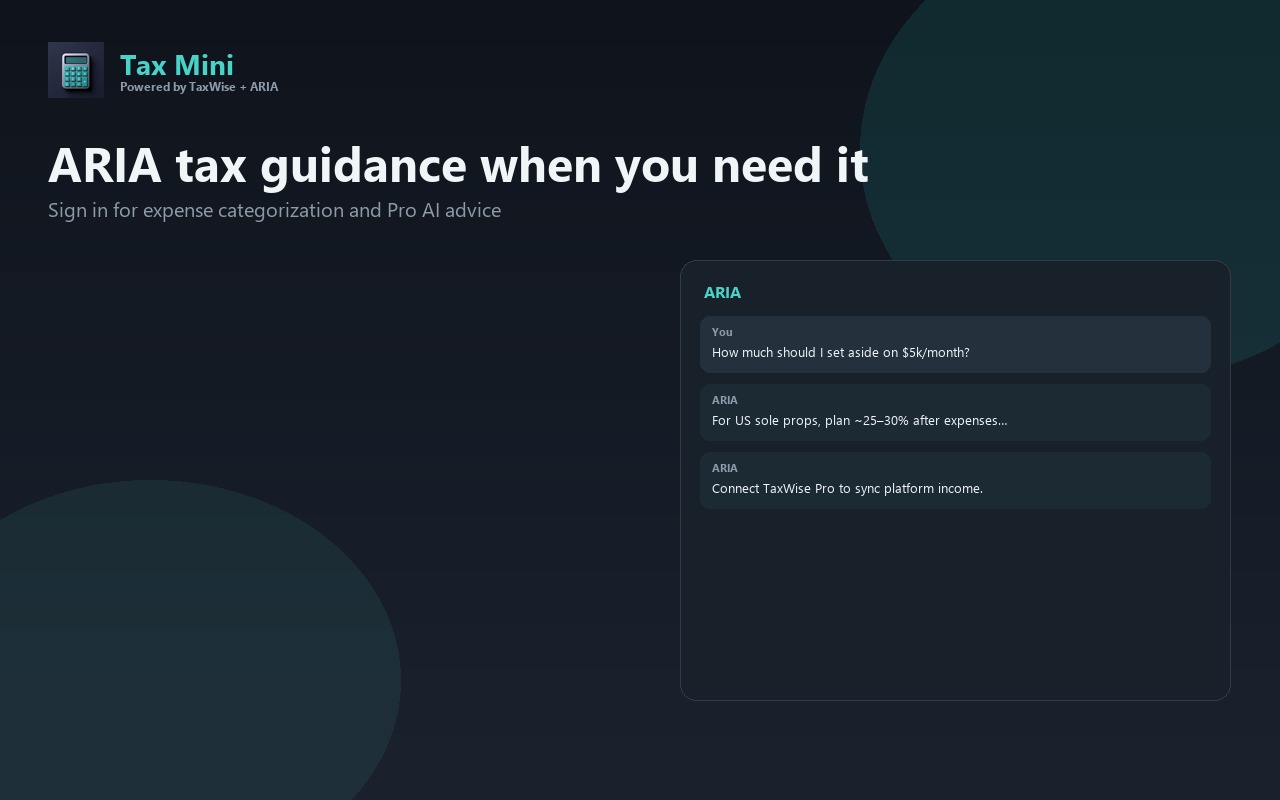 ARIA tax advice